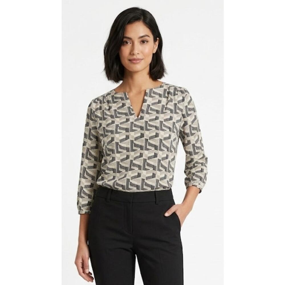 Pleione Women Abstract Blouse Large